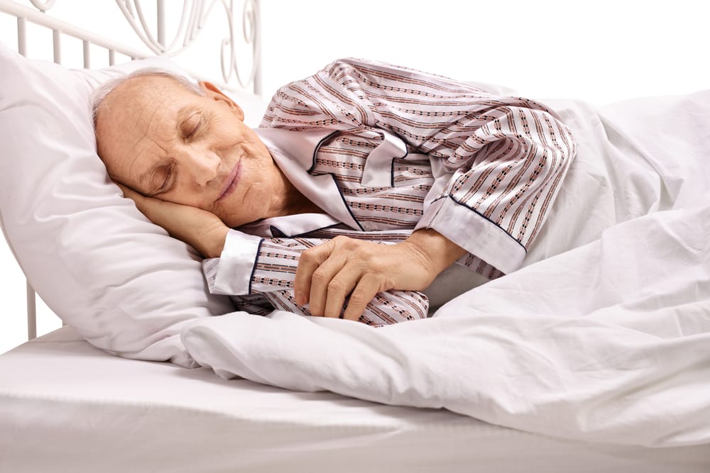 Senior man sleeping peacefully